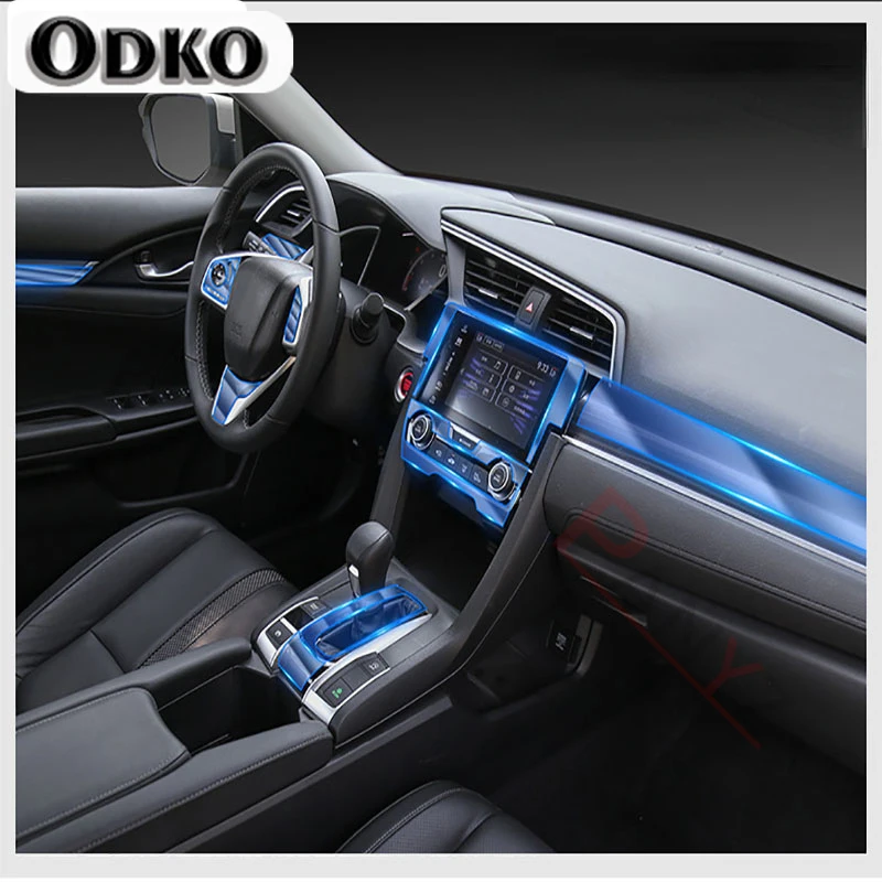 For Honda Civic 10th TPU Scratch-Proof Anti Fingerprint Sticker Dashboard Navigation Screen Protective Film High Elasticity