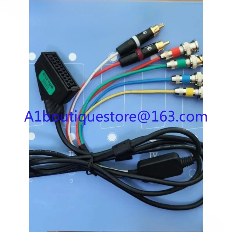 European SCART or Japanese RGB21 female head to BNC, used by color monitor