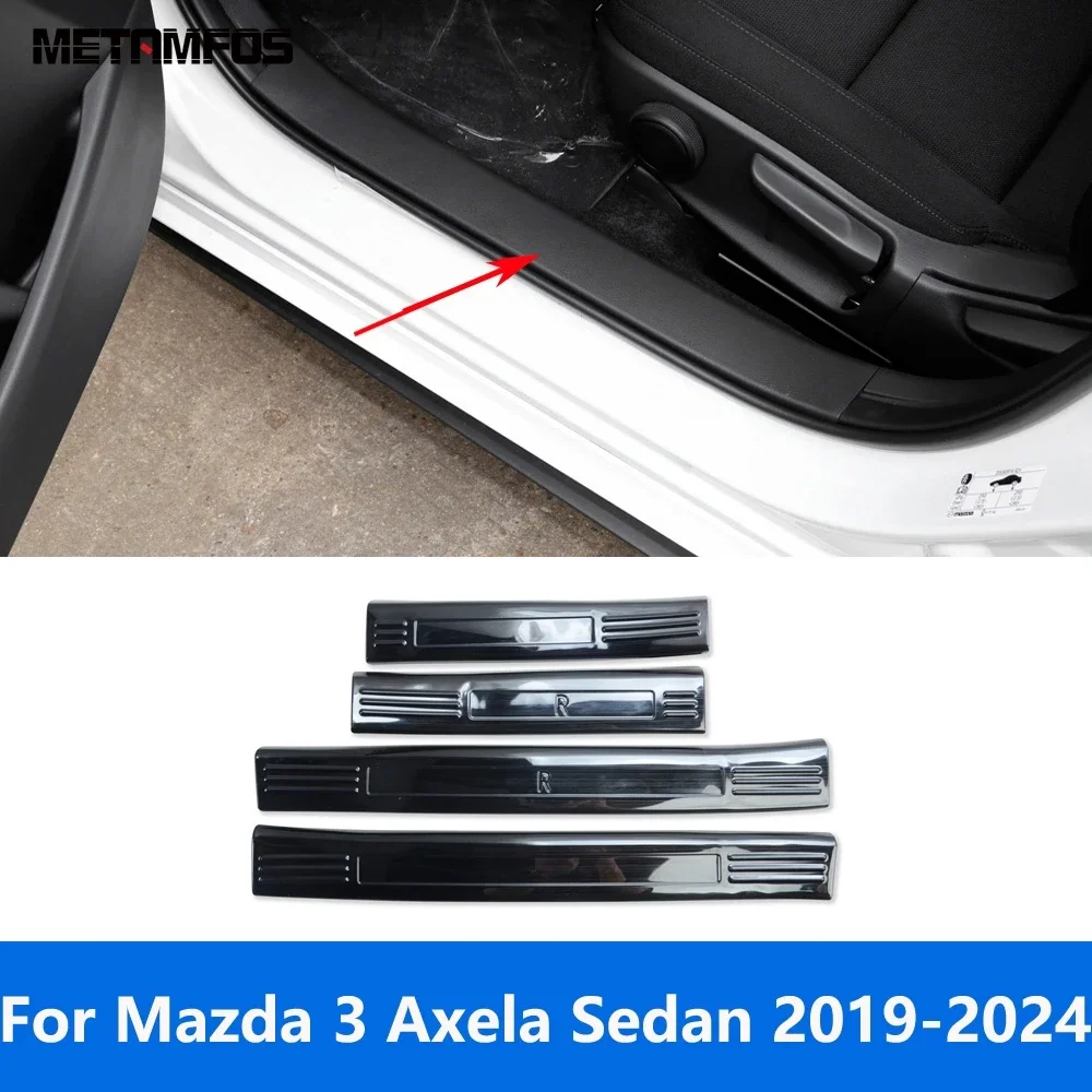 Door Sill Scuff Plate For Mazda 3 M3 Axela Sedan 2019-2022 2023 2024 Interior Welcome Pedal Entry Guard Accessories Car Styling