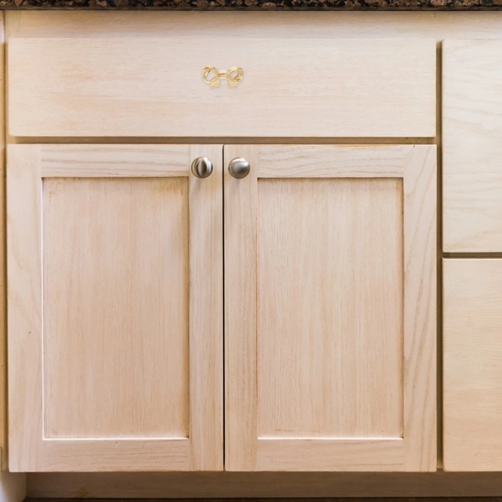 

Brass Butterfly Bow Shaped Drawer Knobs Furniture Cabinets Decorative Dresser Pulls Easy Installation Wardrobes Closets