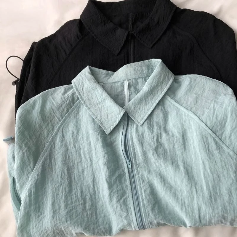 

plus Size 300 Pou Fat Women's Collar Zipper Dstring Open Cardigan Long Sve Loose Casual Spring Summer Jaet