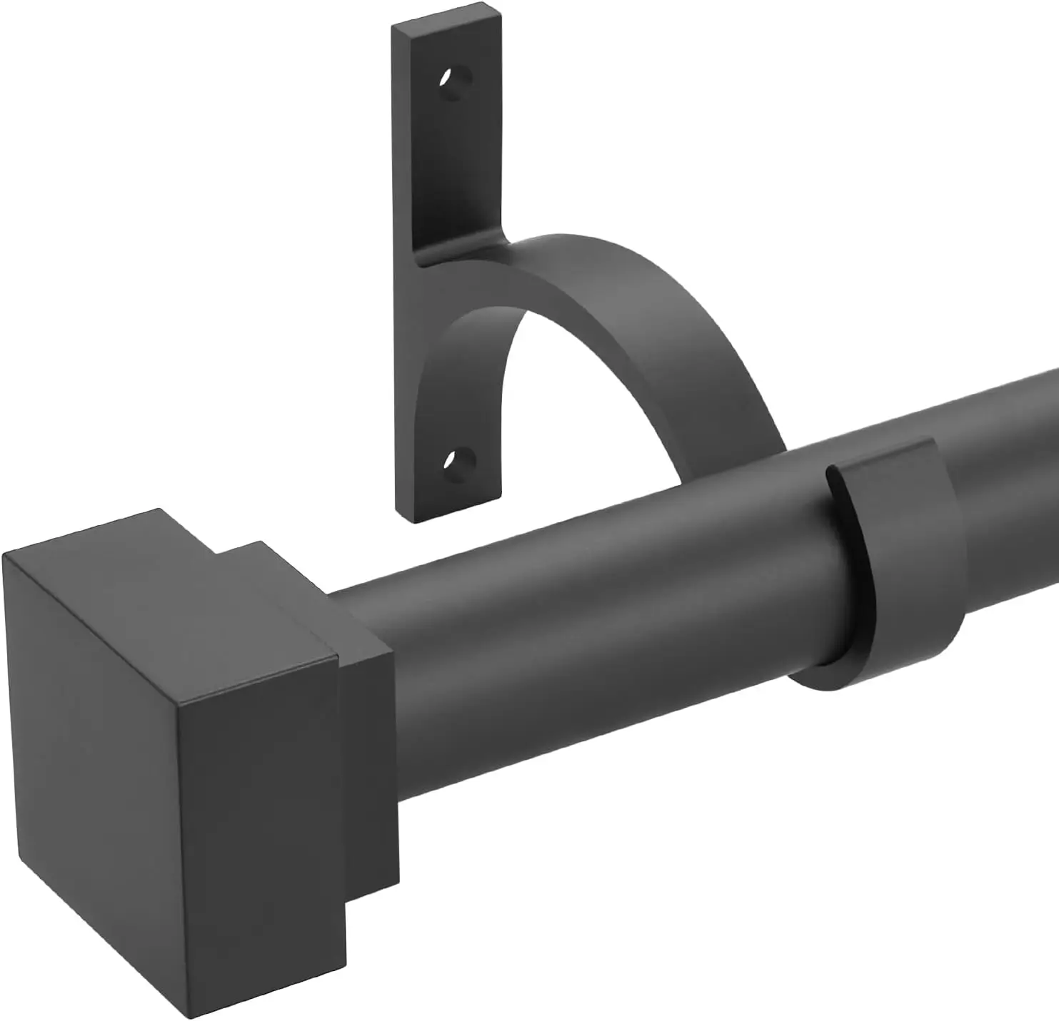 

Регулируемые усиленные карнизы для штор 144-164 дюйма, диаметр 1 дюйм, с современными квадратными наконечниками в матовом черном цвете