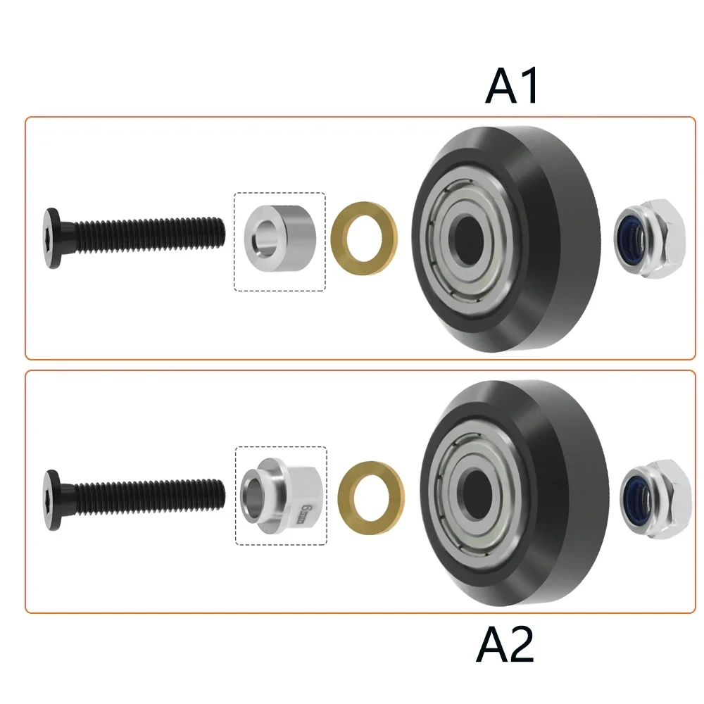 1Set Strong Solid pom wheel Kit Plastic wheel POM wheel V-type Idler Pulley for V-Slot rail OX CNC for CNC 3D Printer