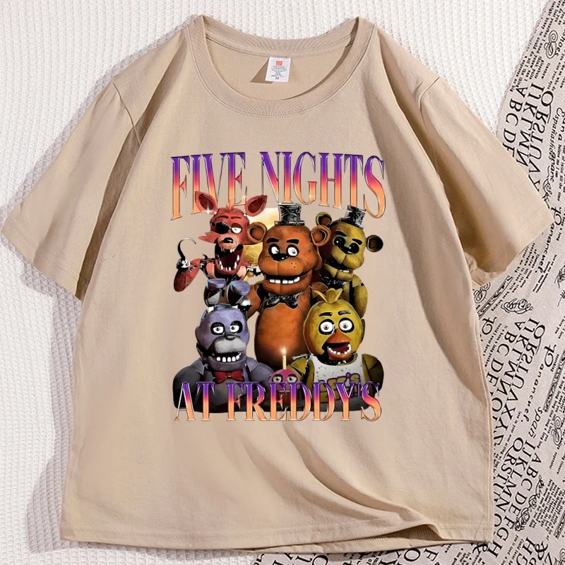 Five Nights At Freddy's T-Shirt Men Women Loose Cotton Funny T Shirt Casual Short Sleeve Round Neck Tees Printed Tops Clothing