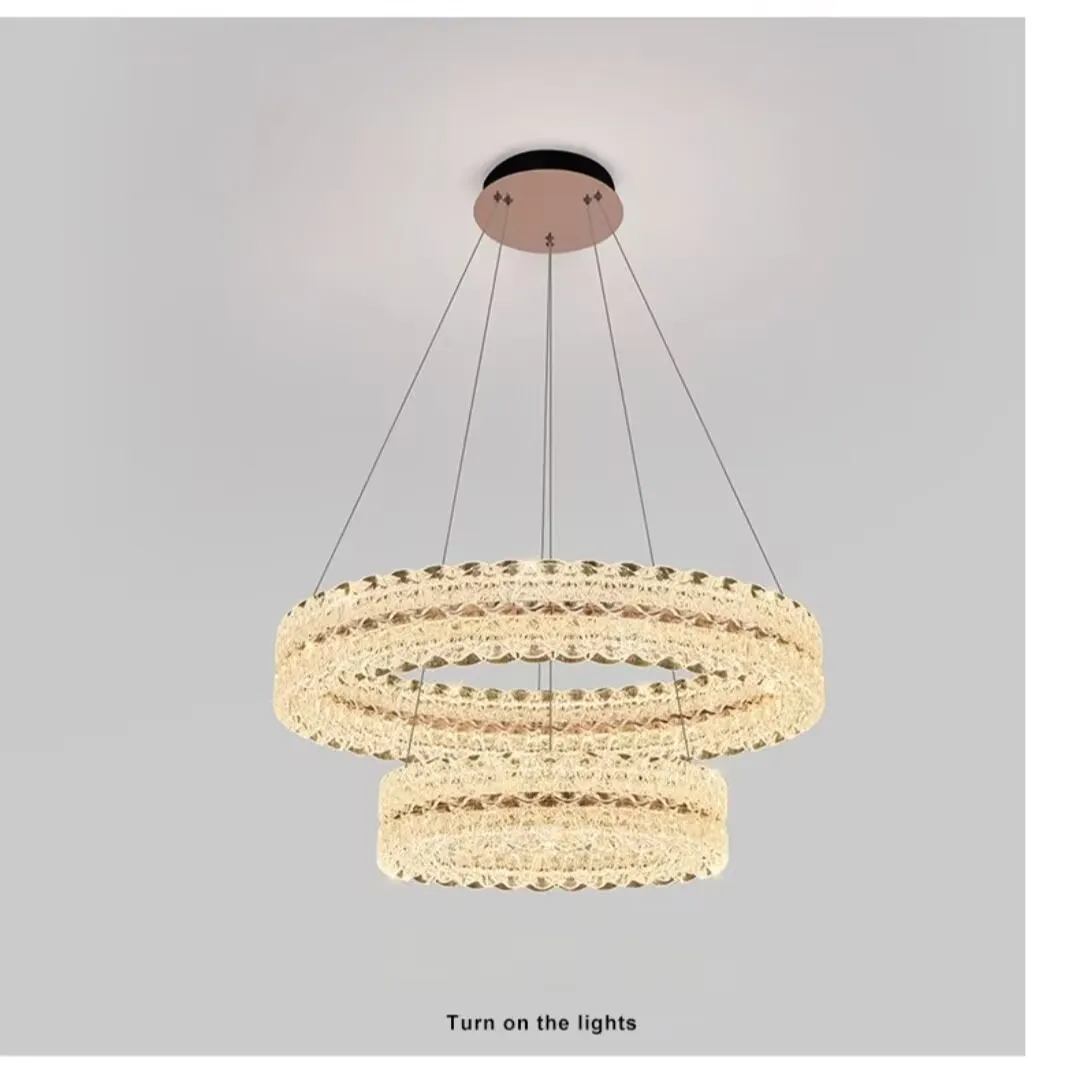 Lámpara de araña de lujo para sala de estar, luz principal de alta gama, lámpara de restaurante italiana de espectro completo con forma de anillo Vía Láctea