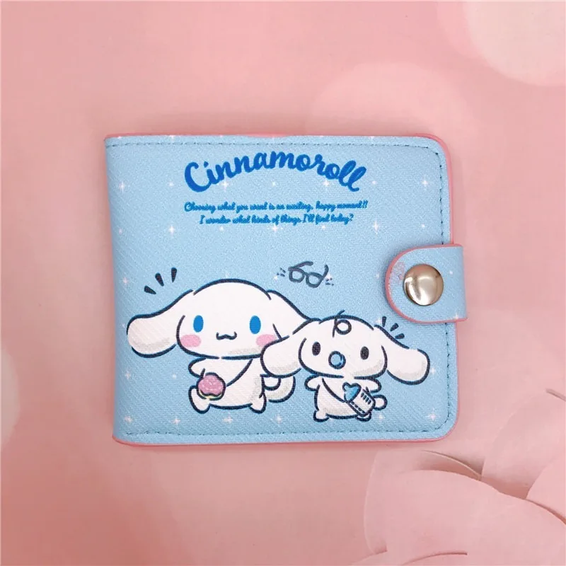 New Sanrio Pu Cute Cartoon Anime Creative Casual Short Style 2% Off Wallet Card Bag Coin Wallet With Button Girl Friend Gift image 4