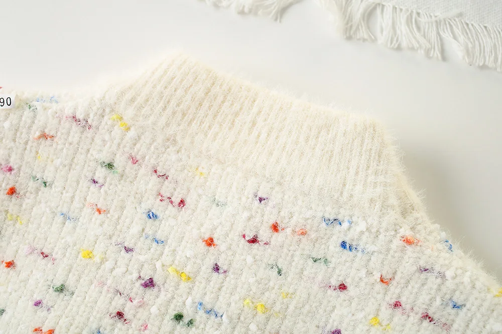 2024 Neues Kinderkleidungsset, 2-teilig, Pullover-Anzug, 3D-Herz-Strickpullover und Tüllrock, Mädchen-Kleidungsset – Detail 10