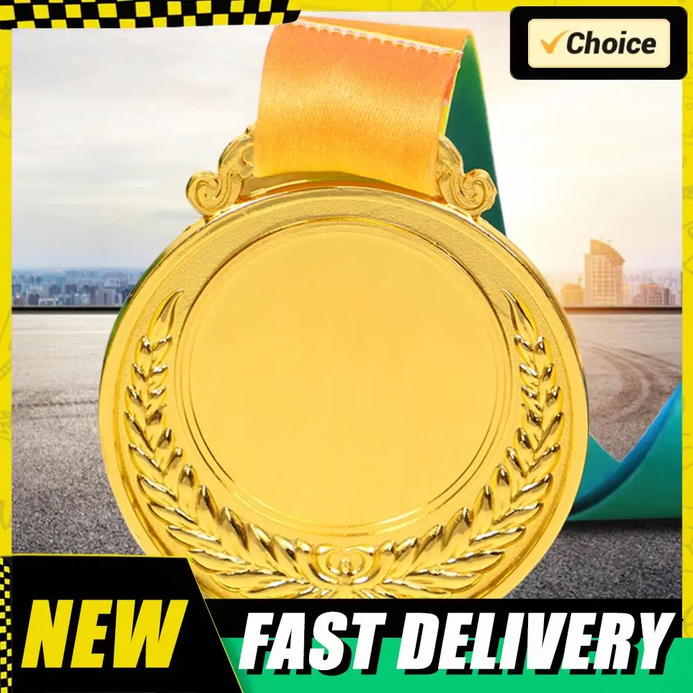 

2-дюймовая золотая, серебряная бронзовая медаль с лентой на шею, первая, 2-я, 3-я призовая медаль для детских школьных спортивных встреч