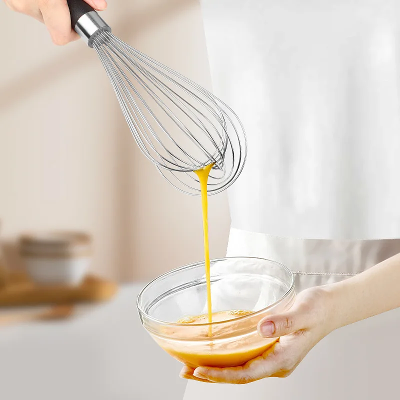 Cross-border 10-inch stainless steel egg beater 12-inch manual mixer cream beater cake cream whisk baking,