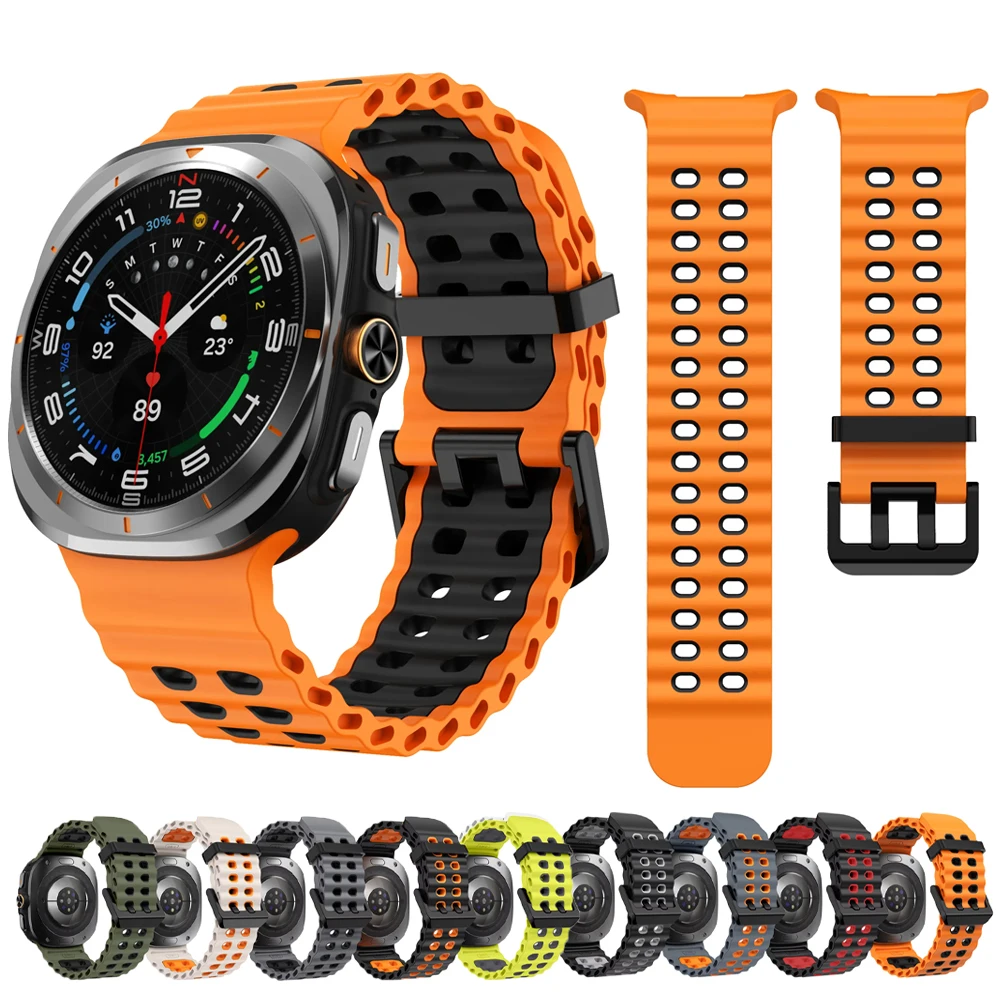 삼성 갤럭시 워치용 밴드, 울트라 47mm 액세서리, 손목 벨트, 해양 스포츠 실리콘 팔찌, 한국 갤럭시 워치 7 울트라 스트랩