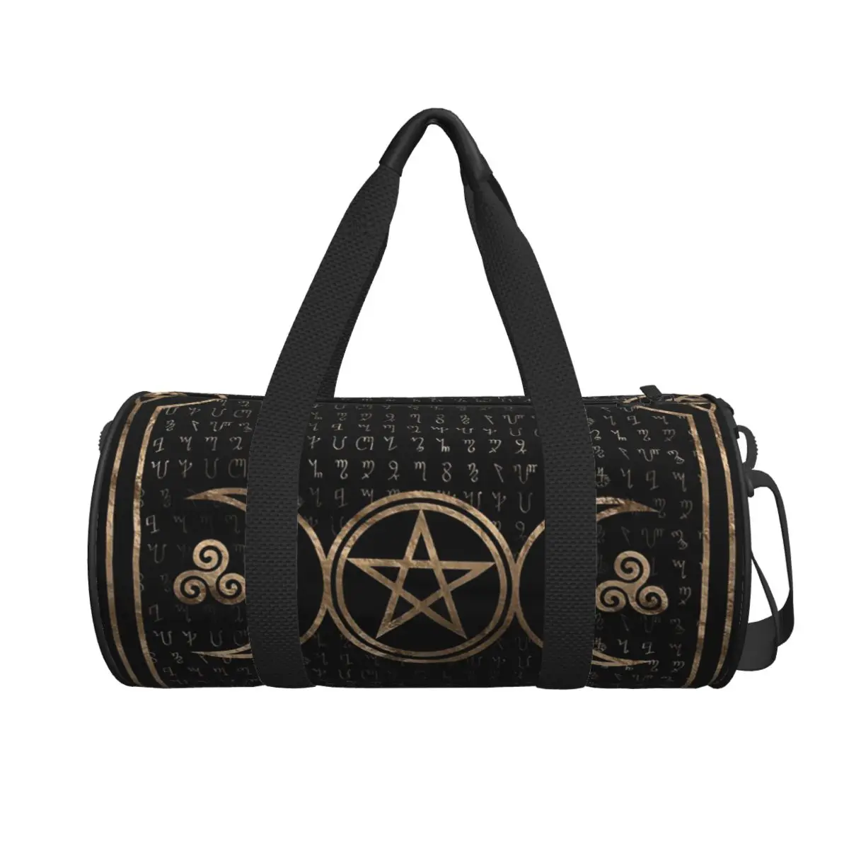 

Тройная луна с пентаграммой Triskelion, языческая викканская большая спортивная сумка, многофункциональная дорожная сумка, сумка для фитнеса