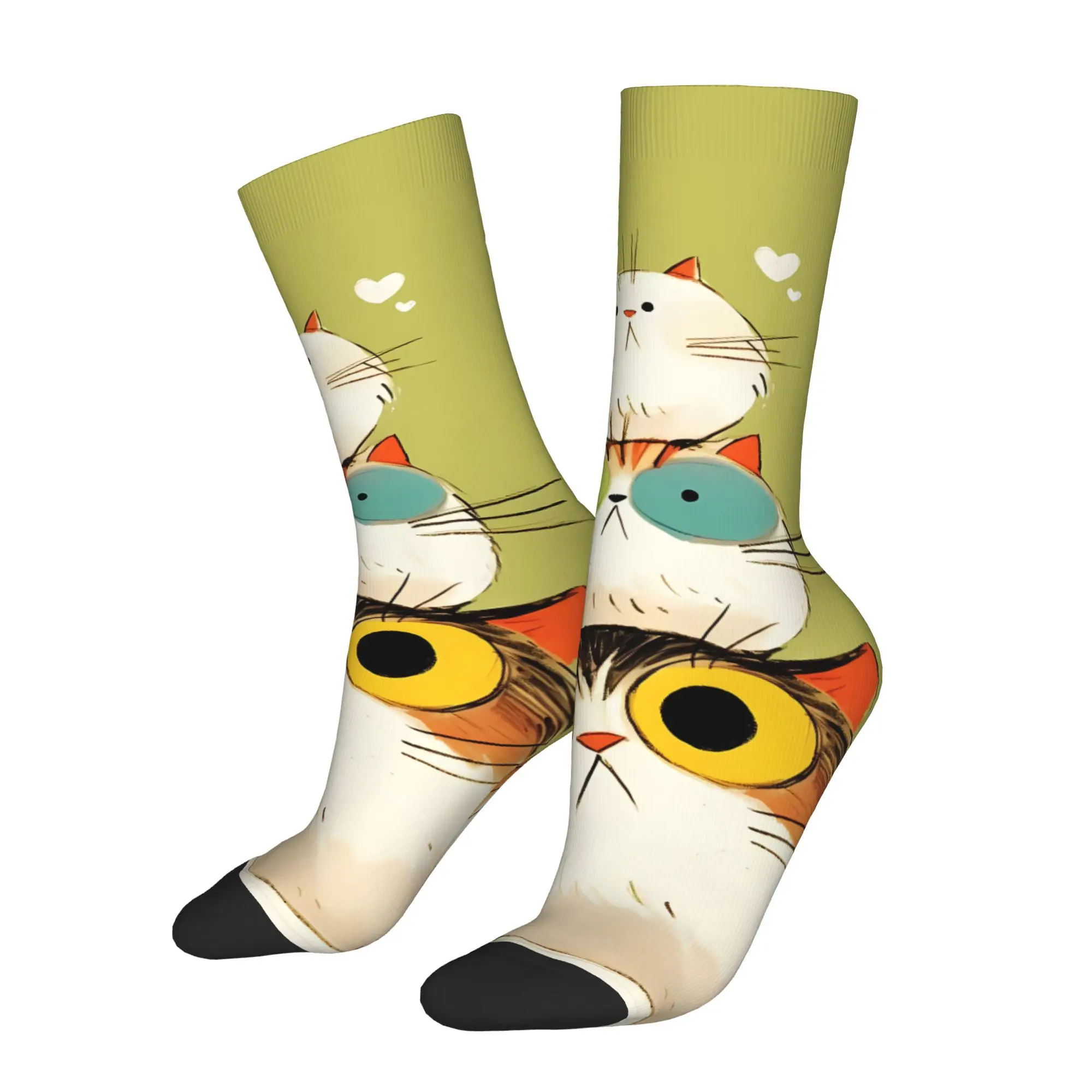 

Funny Sock for Men Cat Pattern Hip Hop Harajuku Happy Quality Pattern Printed Crew Sock Novelty Gift