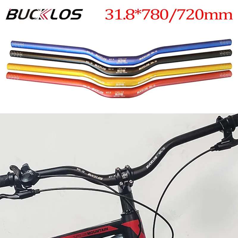 BUCKLOS 31.8*780mm MTB Bike Riser Bicycle Handlebar Aluminum alloy 720mm Cycling Racing Steering Wheel For Cycling Parts