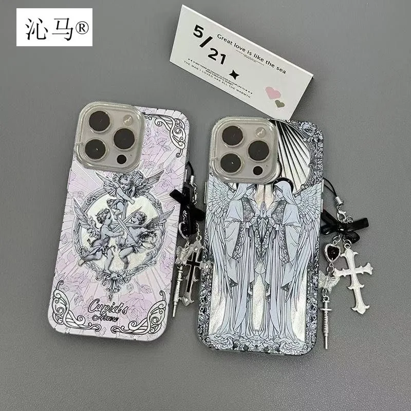 Funda de Ángel diosa para teléfono IPhone 16 15 14 Plus 13 12 11 Pro Max X XS XR 7 8 Plus Funda protectora