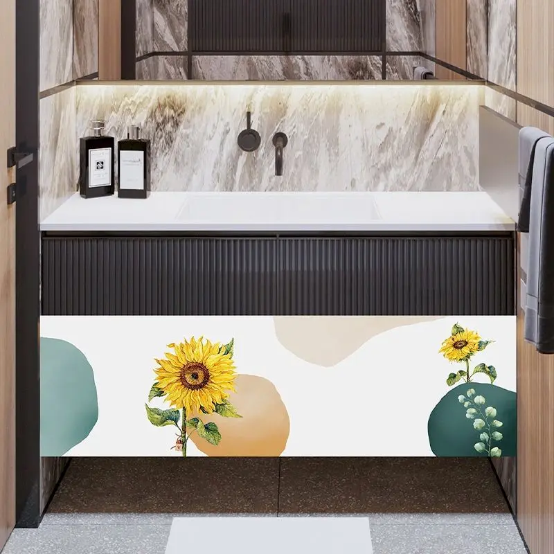 VIKAMA Boho Vase Leaf White Cabinet Curtain, 6 Designs, Short Curtain for Kitchen Cabinet Door Decor