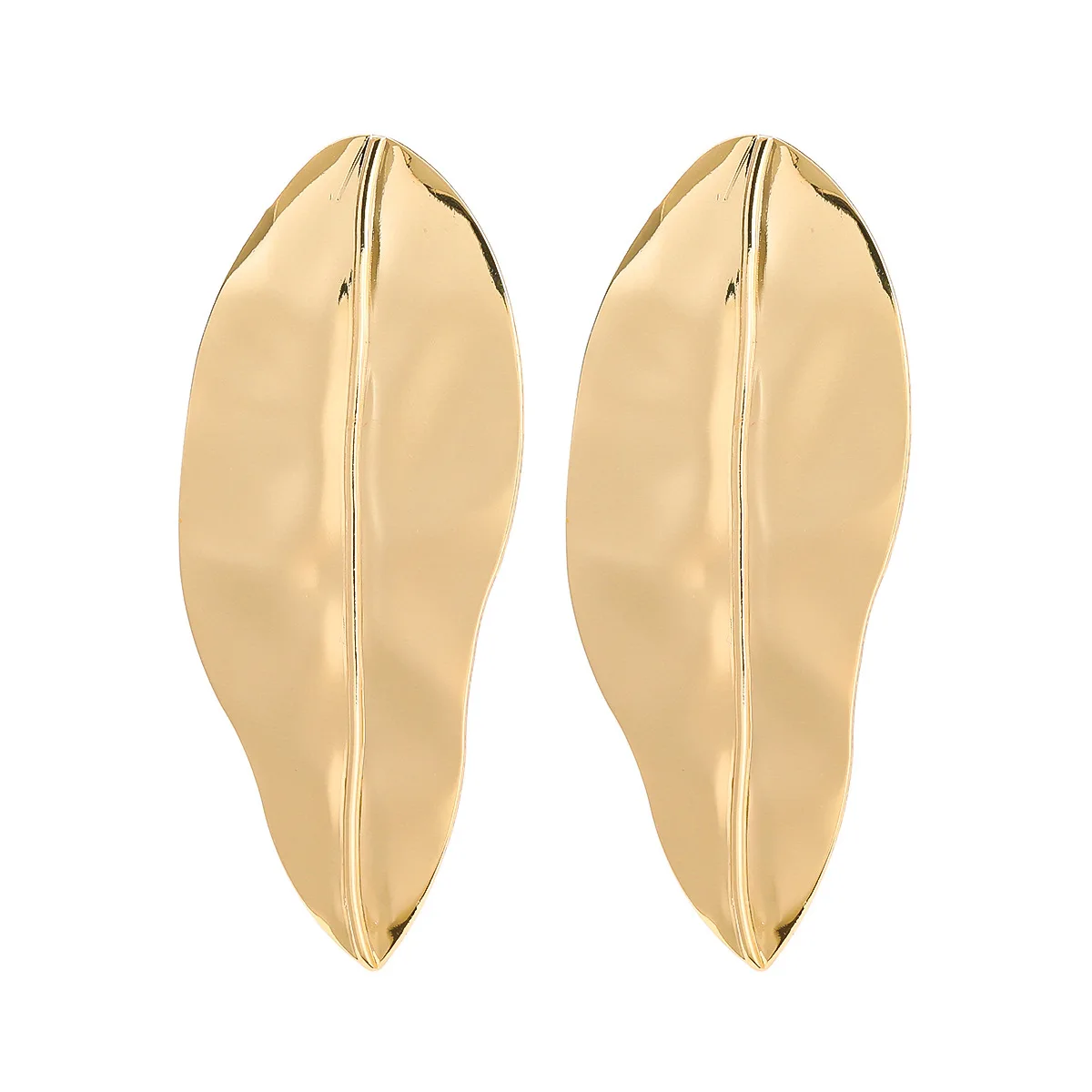 ZA Large Leaf  Metal Drop Earrings for Women Vintage Trendy Exaggerated Alloy Leaves Earring Charm jewelry