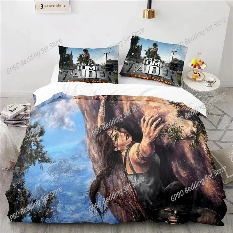 3D print Game Tomb Raider Bedding Set Single Twin Double Queen King Cal King Size Bed Linen Set