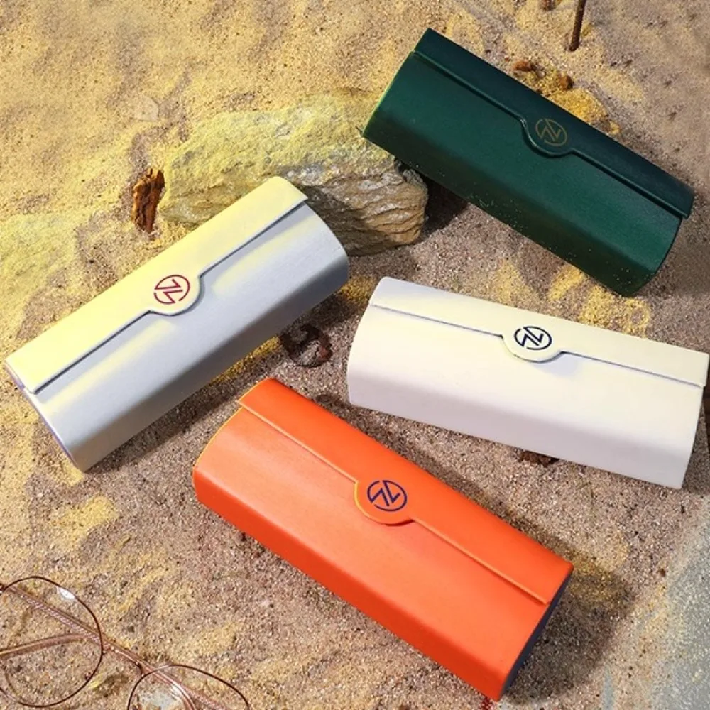 1pc Simple Leather Eyewear Case Optical Retro Myopia Glasses Sunglasses Storage Box Fashion for Men and Women