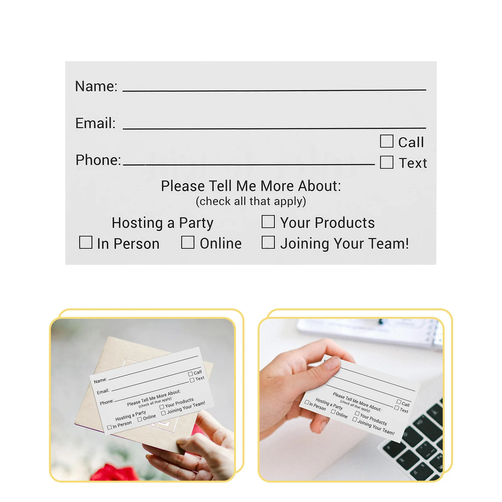 

100Pcs Raffle Ticket Cards Blank Voting Cards for Event Contest Fundraiser Party Auction Sheets Multi Use Entry Forms