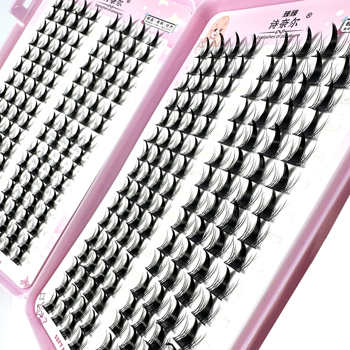 Individueller Manga-Fuchs-Augeneffekt, flauschige falsche Wimpern, wiederverwendbar, natürlich, dick, lang, einzelne Cluster-Wimpernverlängerung, segmentierte Augen – Detail 2