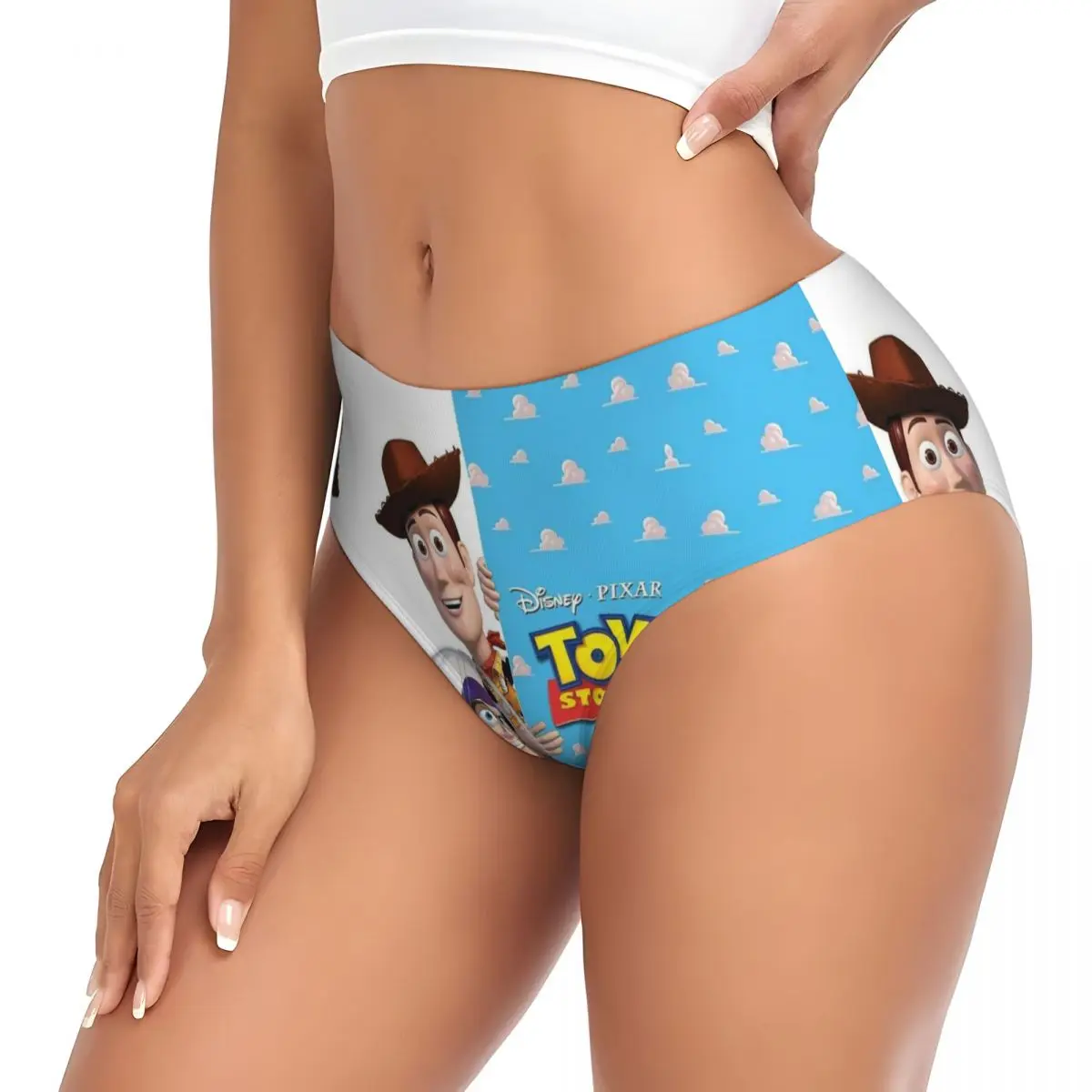 Custom Toy Story Calcinhas Breve para Mulheres, Woody e Buzz, Roupa Interior Conforto