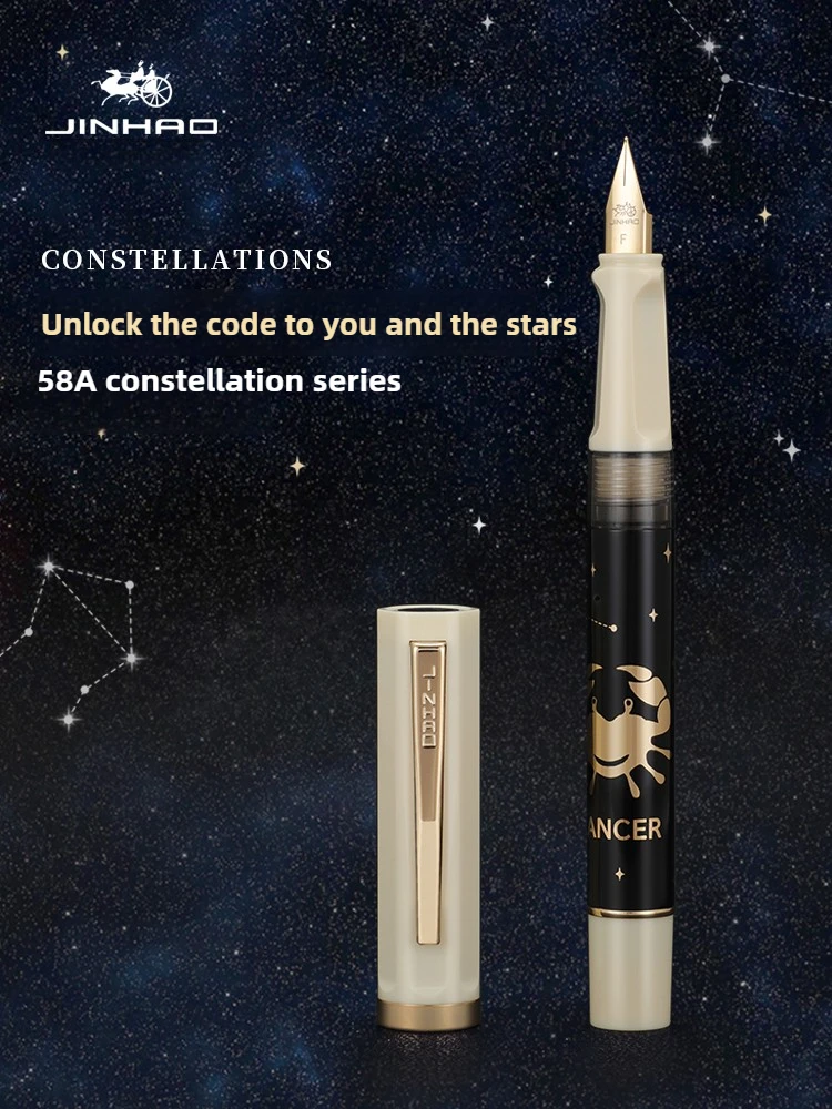 

Перьевая ручка JINHAO 58A по знаку зодиака с эргономичной ручкой для мужчин, сменный картридж с чернилами, школьные принадлежности, канцелярские принадлежности