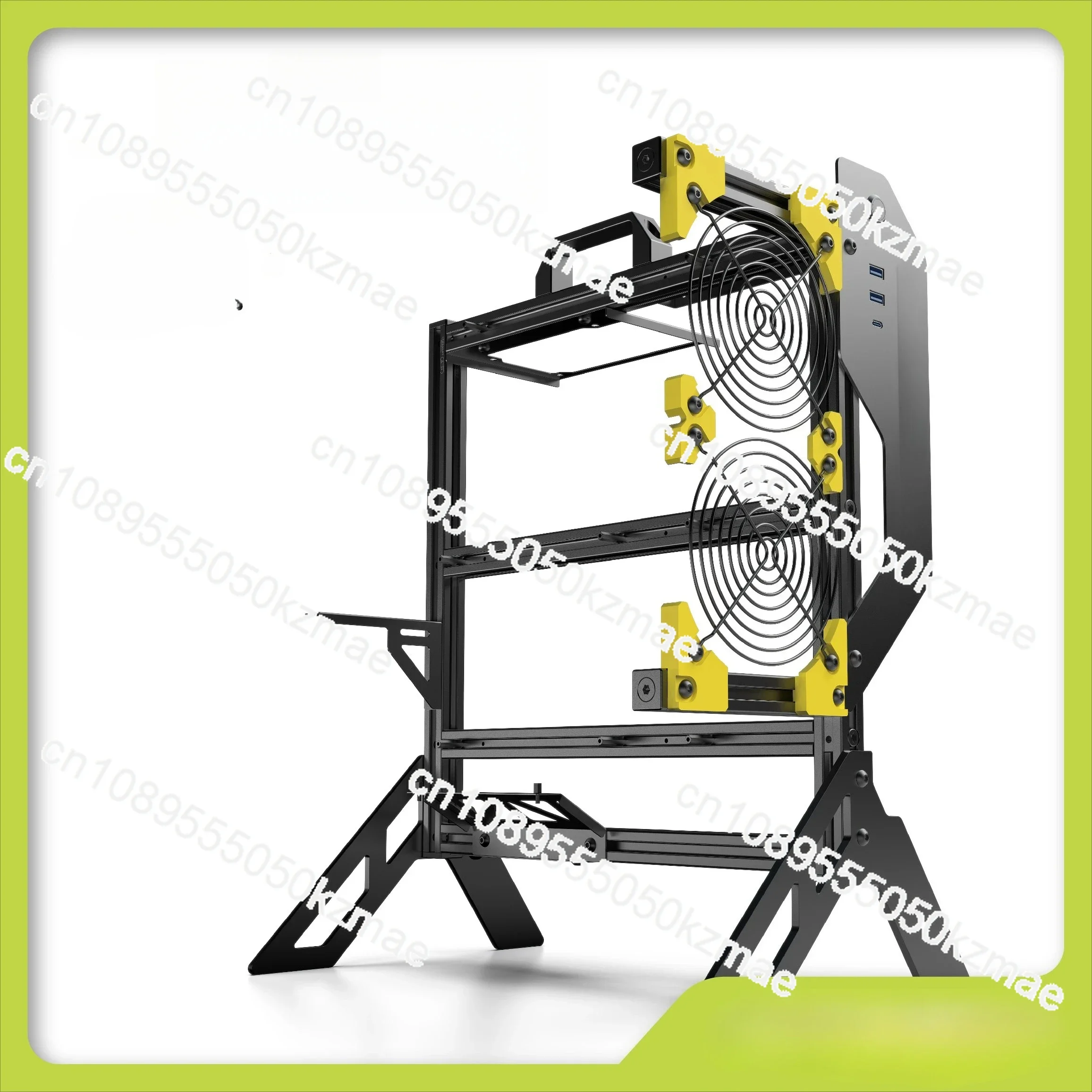 

Aluminum Alloy Open Air PC Case - DIY ATX Computer Chassis for Vertical GPU, Support 360mm Water Cooling