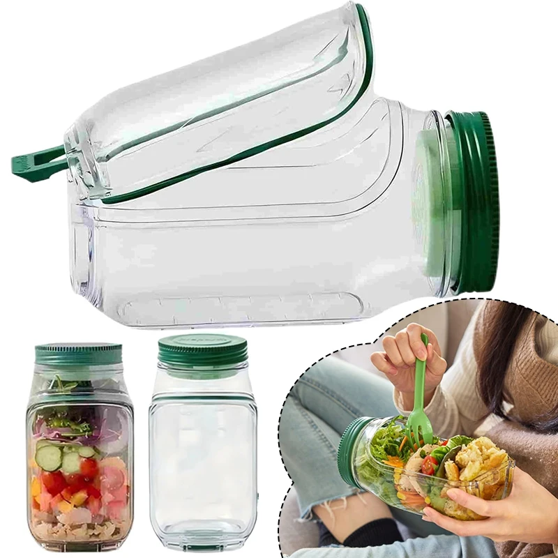 

Breakfast Fruit Storage Box Leakproof Interval Salad Box Crisper Container Salad Jars Salad Pod Reusable Plastic Keep Fresh