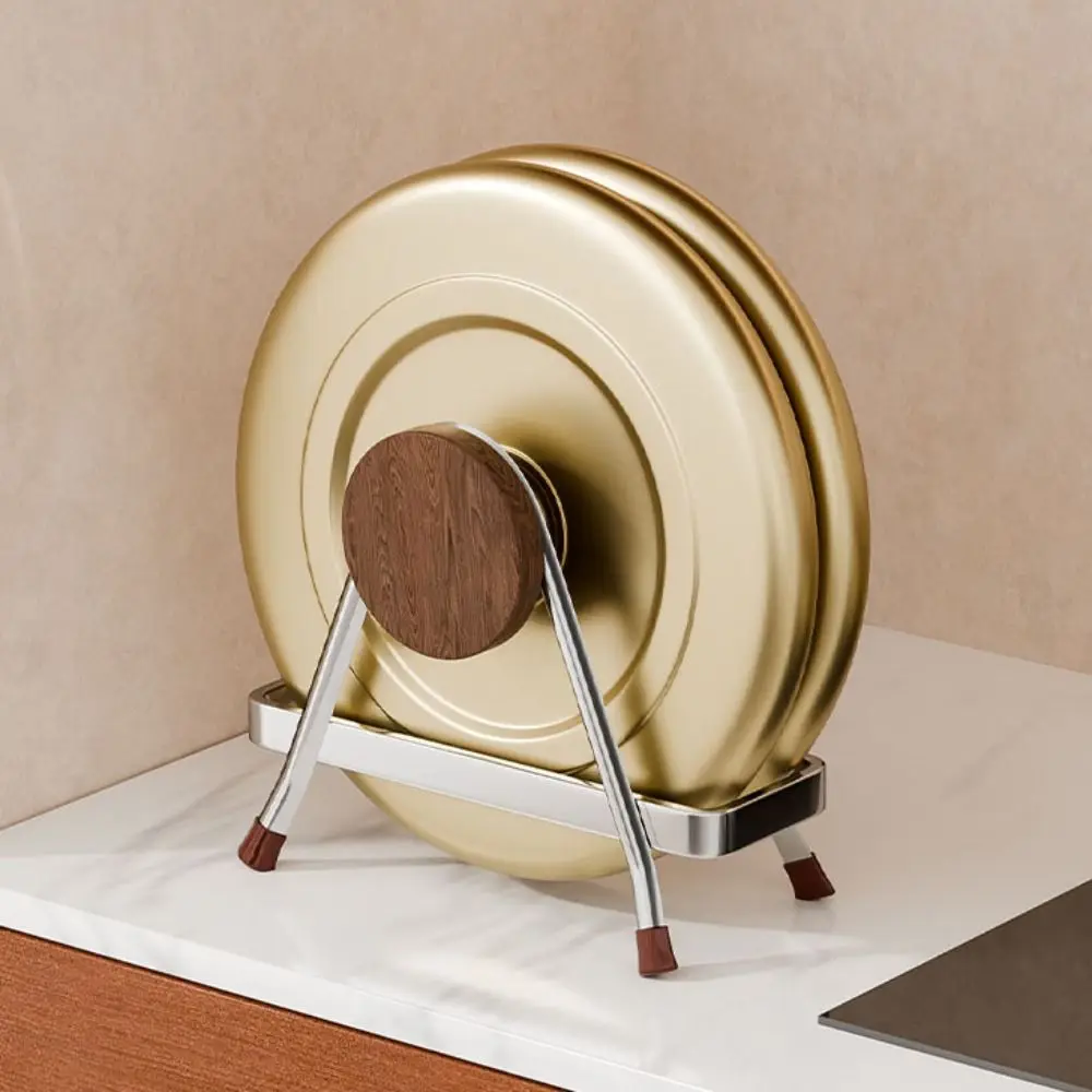 

Sturdy Stable Cutting Board Holder Space-saving Anti-slip Pot Lid Organizer Rustproof Draining Water Book Stand Household
