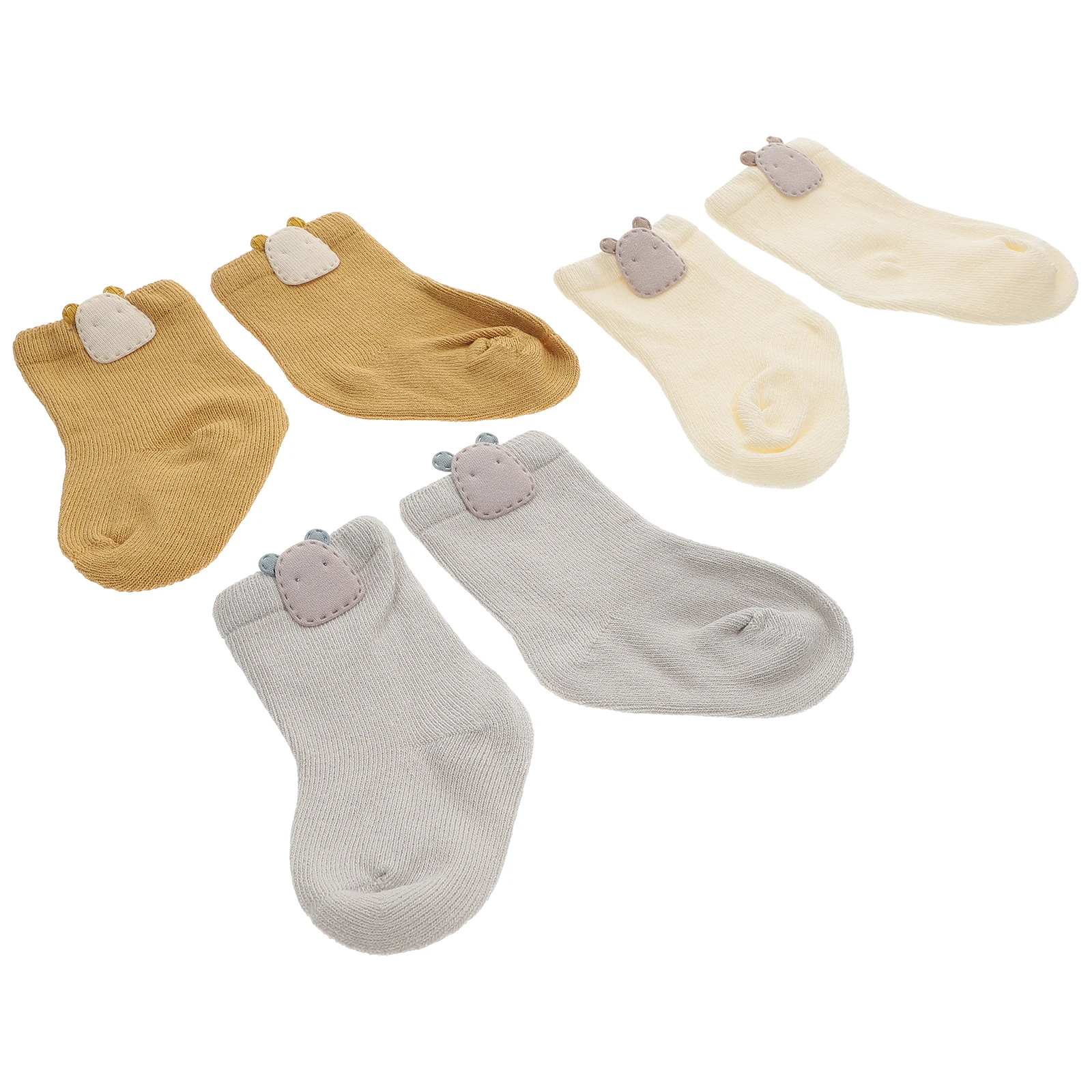 

3 Pair Baby Socks Cute Cartoon Patterns Soft Breathable Non Slip Elastic Newborn Spring Autumn Infant Footwear