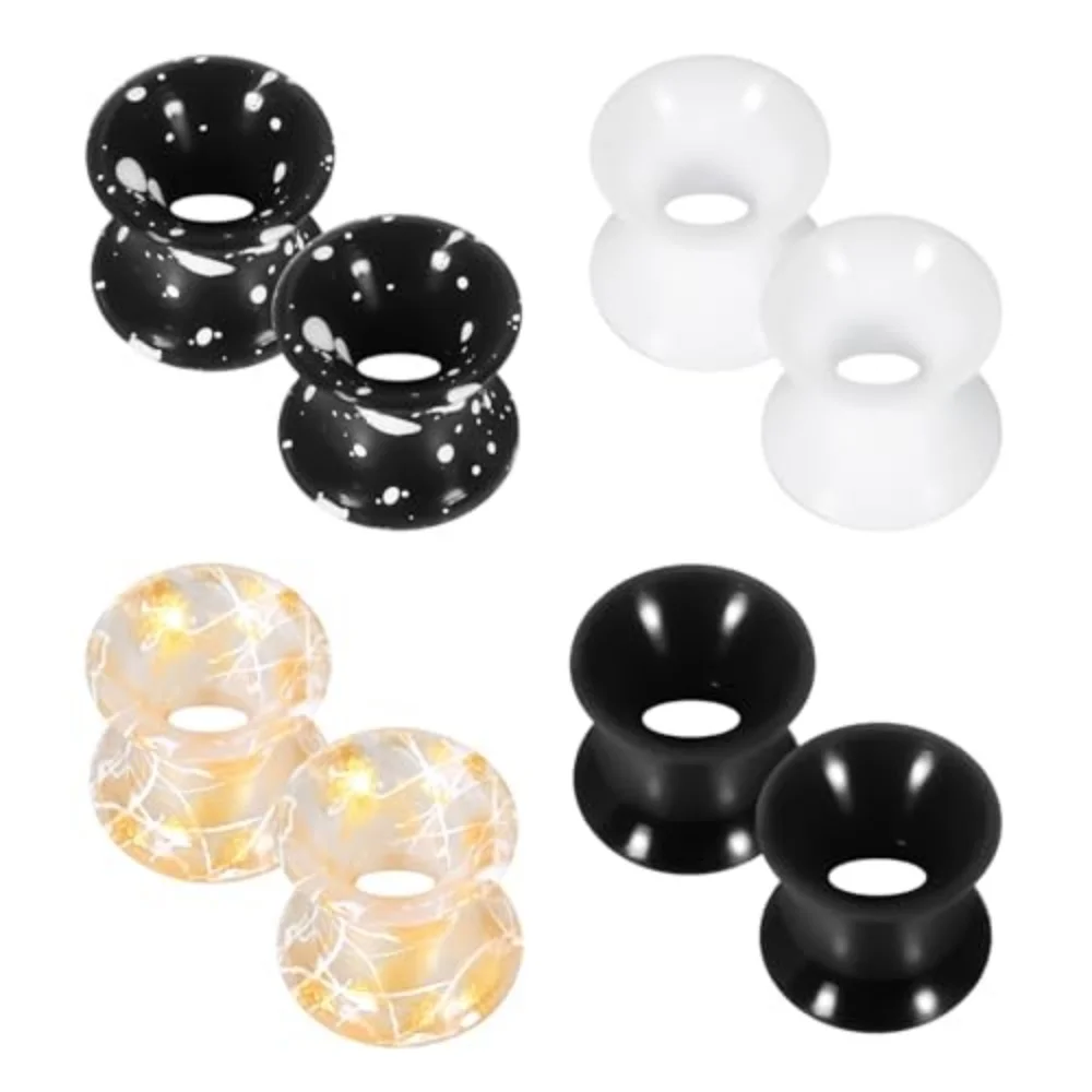 8PCS Silicone Ear Gauges Flexible Ear Tunnels Plugs Stretchers Expander Double Flared Flesh Ear Piercing Jewelry for Women Men