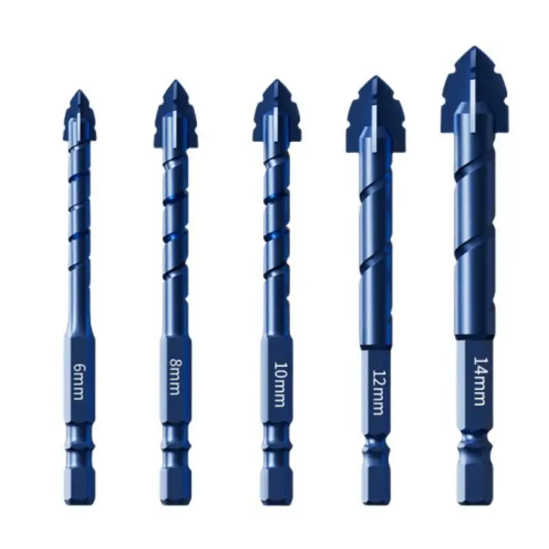 ชุดดอกสว่านคาร์ไบด์มืออาชีพแบบมีฟันเลื่อยสี่คม สำหรับเจาะกระเบื้อง คอนกรีต ผนัง ชุดเครื่องมือเจาะ 3-14 มม.