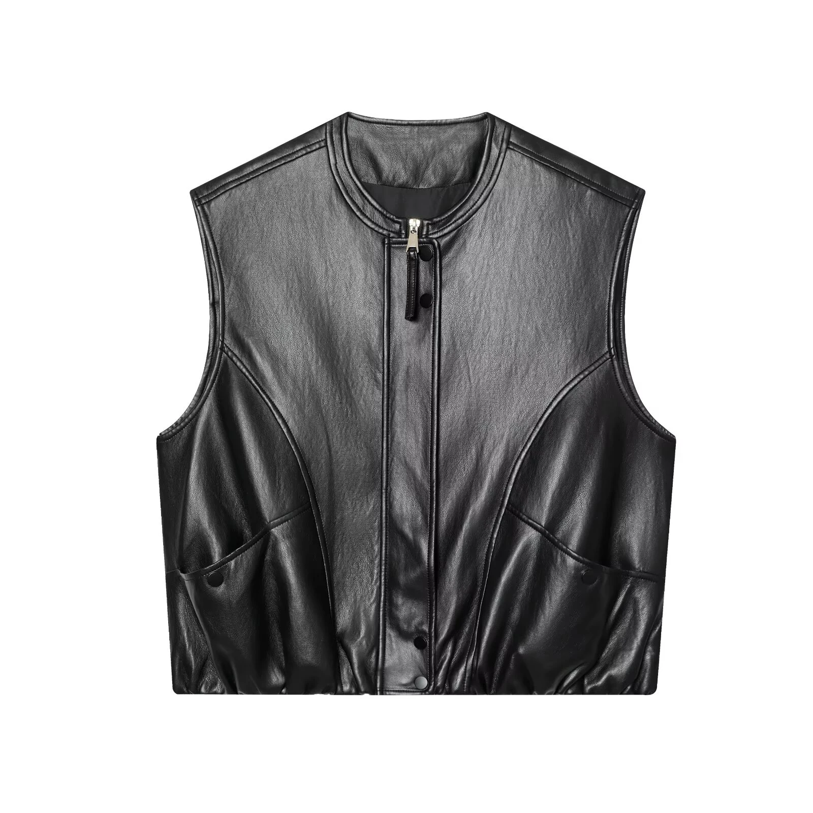 Colete sem mangas de cor sólida estilo coreano para mulheres, solto e estiloso, estilo de trabalho, jaqueta tipo colete