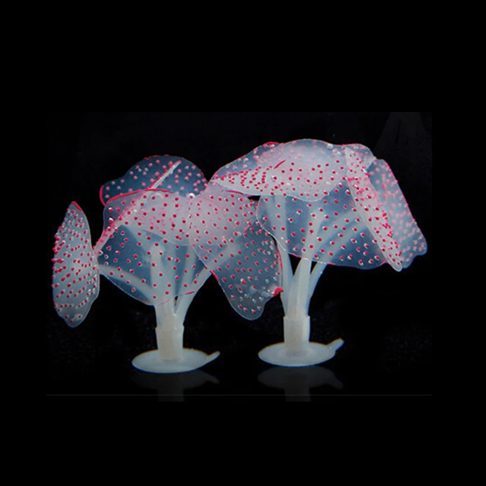 

Glowing Artificial Coral Tank Decor Lifelike Soft Flexible Safe Aquarium Ornament Aquarium Coral Decor