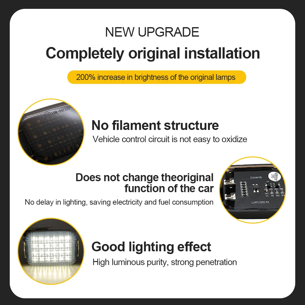 2 szt. Lampki wewnętrzne LED 6000K do Forda Transit 150/250/350/350 HD Van 2015-2024, oświetlenie wnętrza i przestrzeni ładunkowej