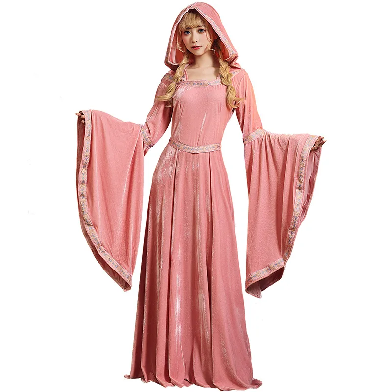 Adult loween Princ Cloak Women's Medieval Court Costume Vintage Long Dr One-piece Robe Princ Cape Summer 