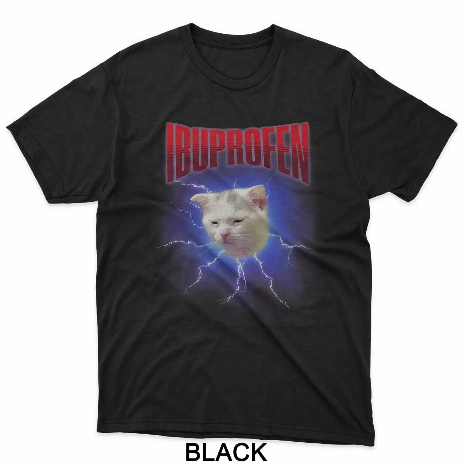 Ibuprofen Katze urkomisch lustig Meme Frauen Männer Katzenliebhaber T Shirt vintage Washed Unisex Top For Everyday Wear