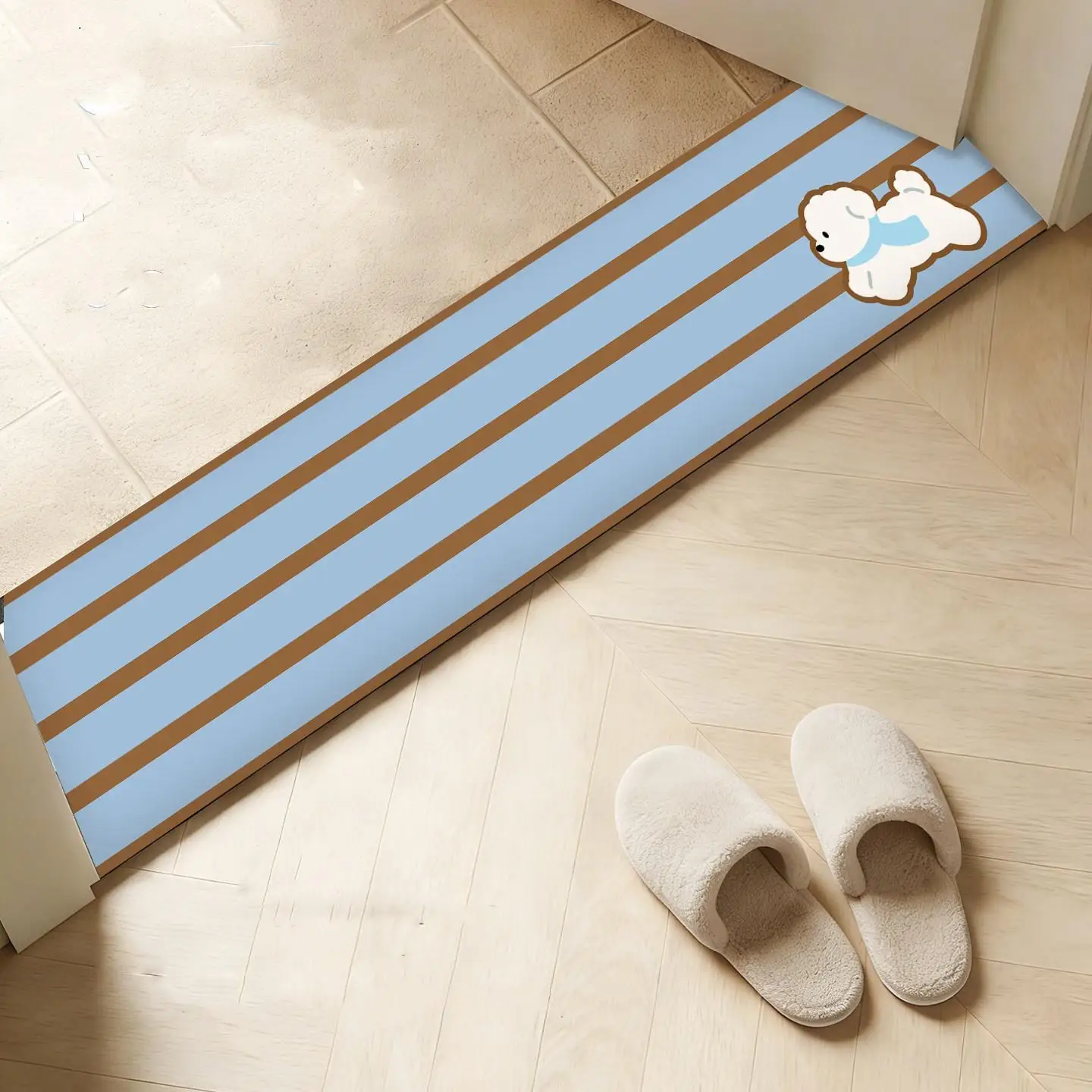 Cartoon Simple Style Mud Bathroom Door Threshold Mat Absorbent Non Slip Foot Wear Resistant Decorative Mat Easy Clean