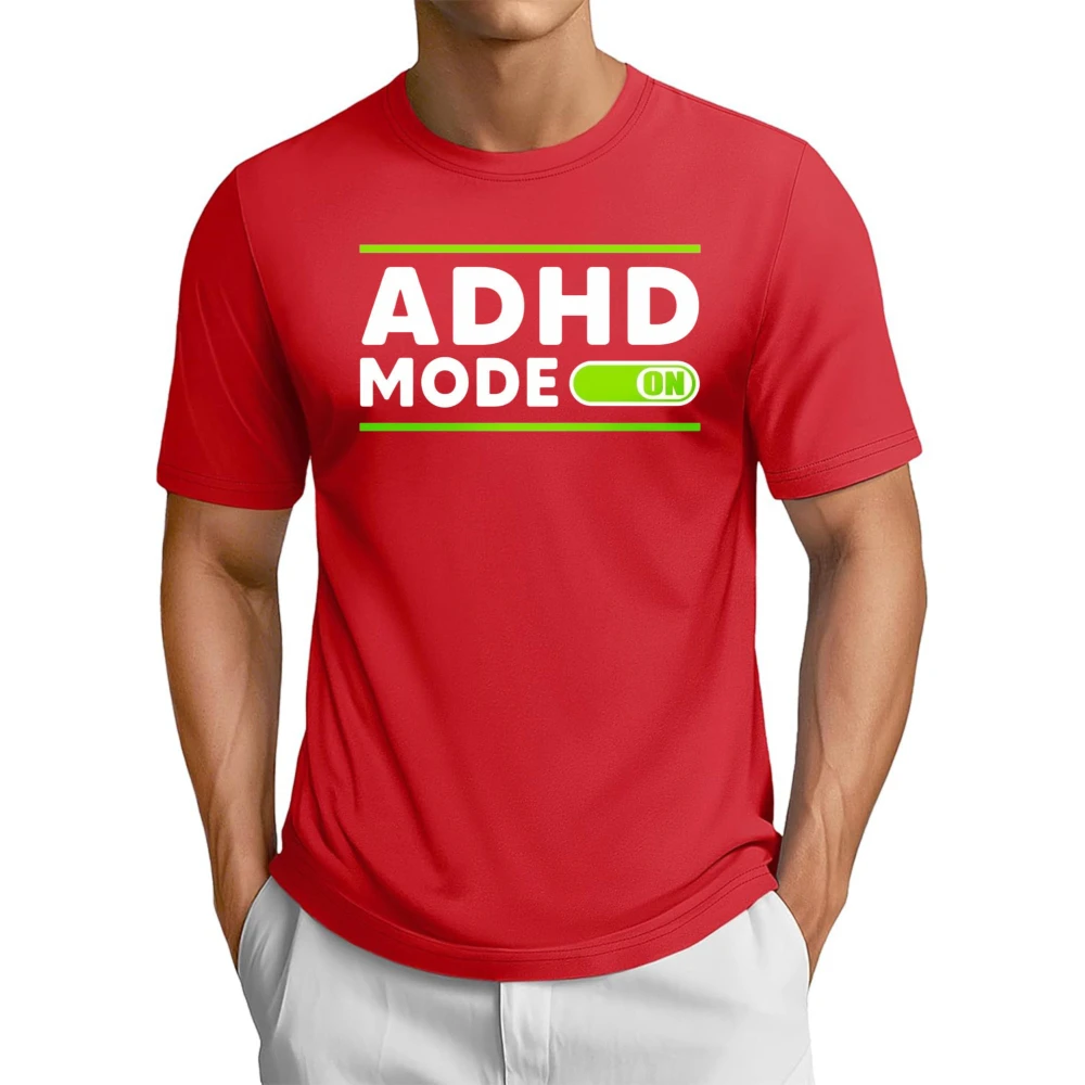 Adhd Mode on Neurodivergent Support Awareness T-shirt Casual Fsahion Loose Harajuku Short Sleeve O-neck Man Women Clothing