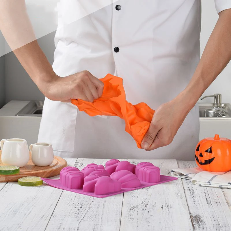 3D Silicone Halloween Cake Mold Pumpkin Ghost Shape Mould for Making Cookie Candy DIY Cake Decoration Tools Baking Accessories