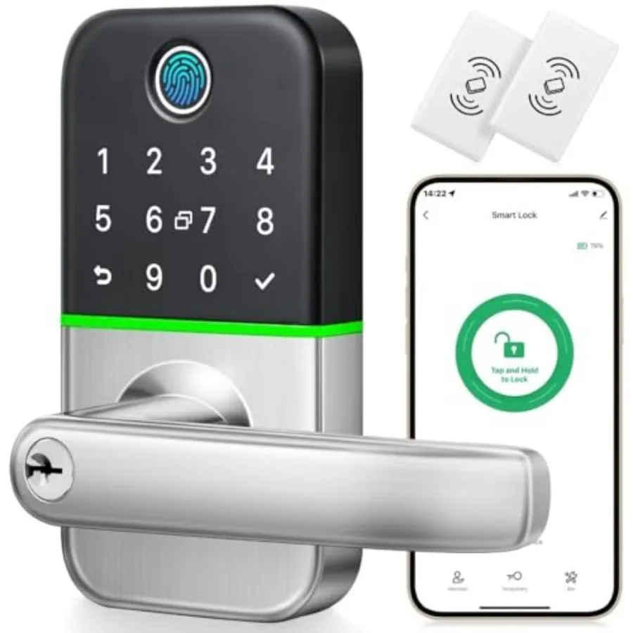 

Keypad Smart Door Lock with Handle: Keyless Entry Door Lock - Smart Lock for Front Door - Electronic Door Lock with Keypad for