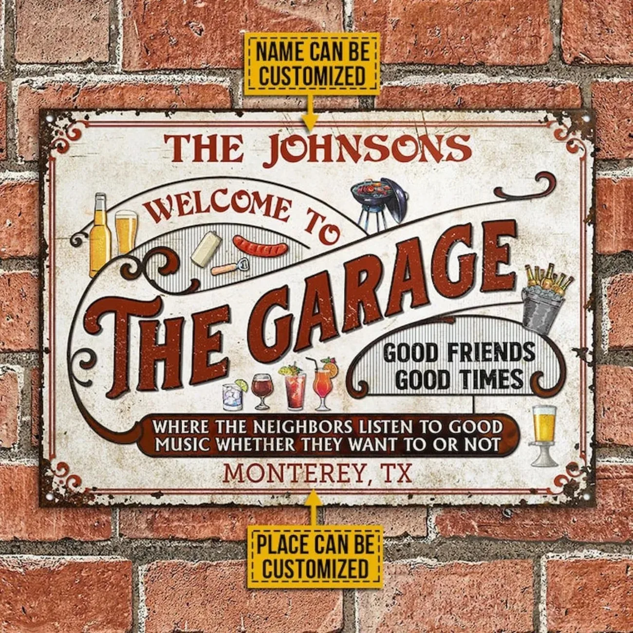 Classic Custom Metal Wall Sign 