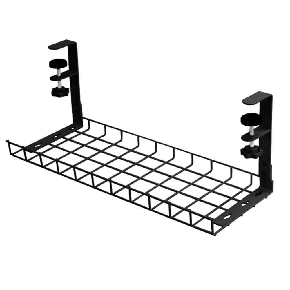 

Sturdy Steel Under Table Storage Rack Socket Mounting Removable Cable Handling Tray Under Desk Storage Trays Home Organization