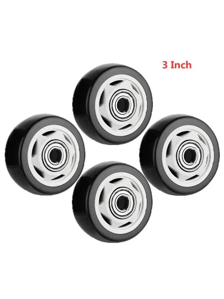 

4 Pcs/Lot 3 Inch Black Single Caster PVC Gold Diamond Wheel Wear-Resistant Silent Universal Accessories Pulley