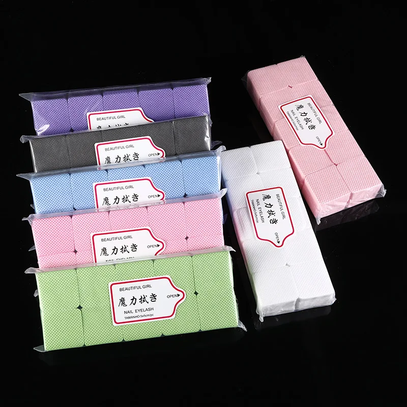 

1000pcs Colorful Lint Free Nail Wipes Nail Polish Remover Pads Absorbent Soft Eyelash Extension Glue Cleaning Wipes Removal Mani