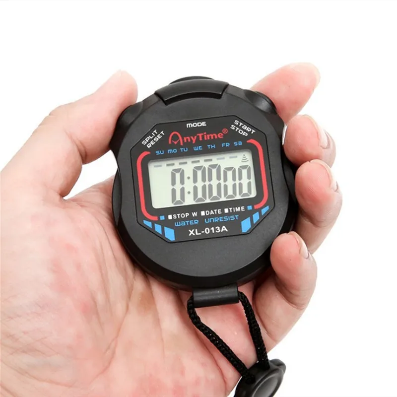 Imagem -03 - Lcd Portátil Profissional Esportes Cronômetro Relógio Digital Clássico com Corda Temporizador Impermeável Cronômetro