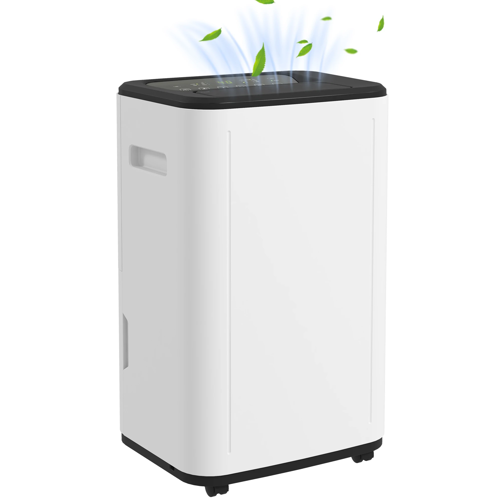 HOMCOM Electric Dehumidifier 6 Litre 20L/Day Silent Air Dehumidifier with 3 Modes 2 Speed LED Display Timer for Bedroom Living Room 33,5x26x53 cm White