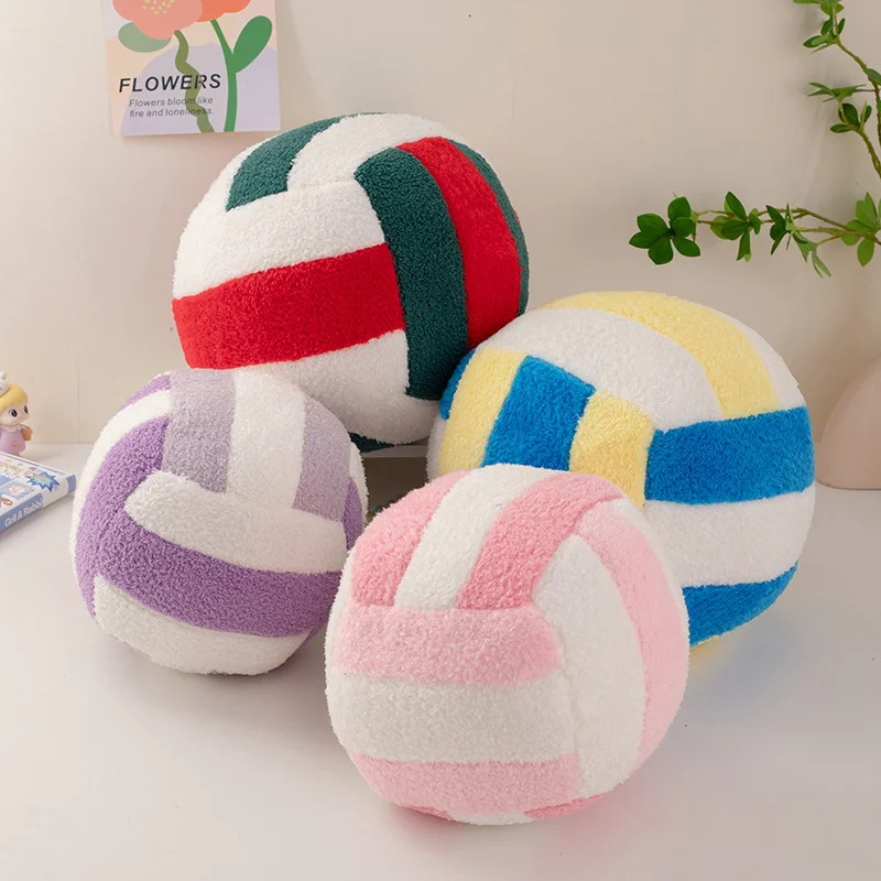 

24cm Volleyball Stuffed Pillow Cushion Colored Plush Toy Balls Winter Soft Stuffed Plushies Sports Theme Gifts Boys Girls Favor