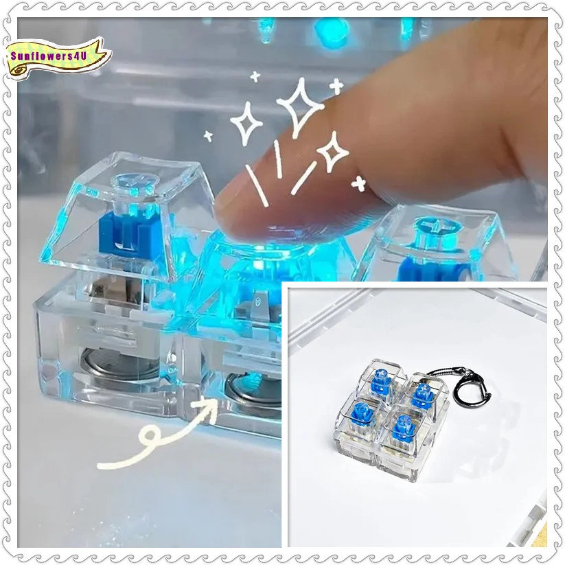 Office Tech And Gadgets - Toetsenbord-sleutelhanger 1 toets LED-knop Drukbaar Compact