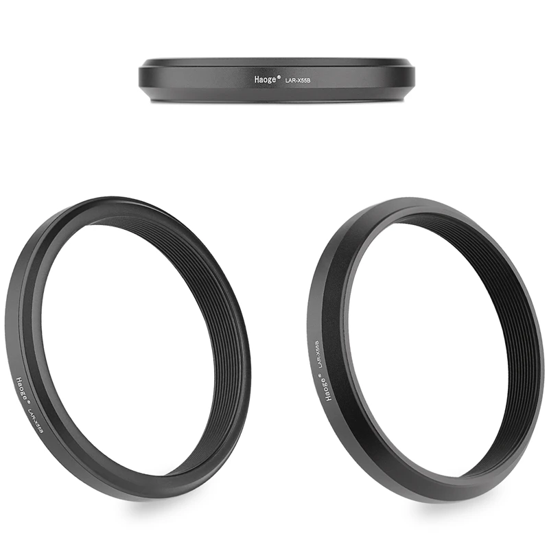 Haoge 49mm Lens UV Filter Adapter Ring for Fujifilm X100VI X100V Camera fit 49mm UV CPL ND Filter Fit Original Lens Cap Black